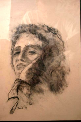 Portret Milanke 1 40x27 karbonično 1960