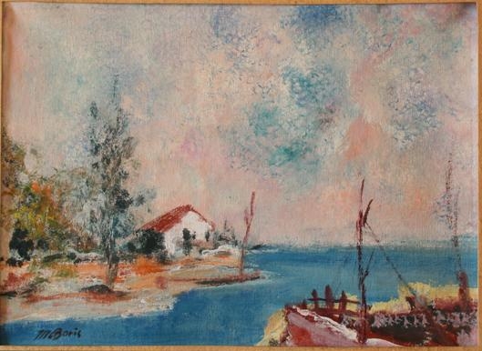 Peisaž 23x32 pastel na papiru 1960