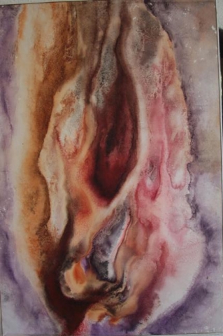 Nukleo 4 121x80 gvaš na papiru 1990